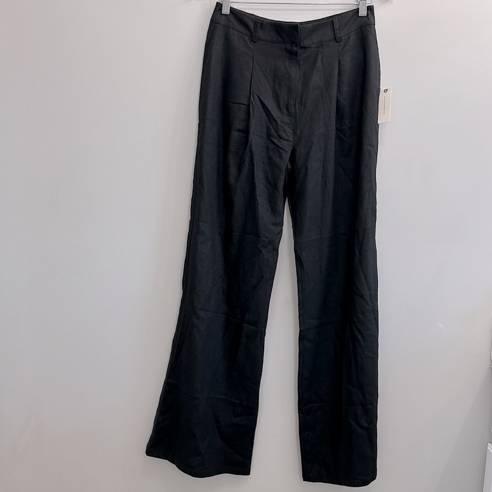 NWT Anthropologie linen wide leg black trousers - Picture 4 of 14